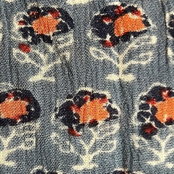 Free People Women’s Boho Patterned Shirt Button Down Crinkle Blouse sz S - Picture 5 of 10